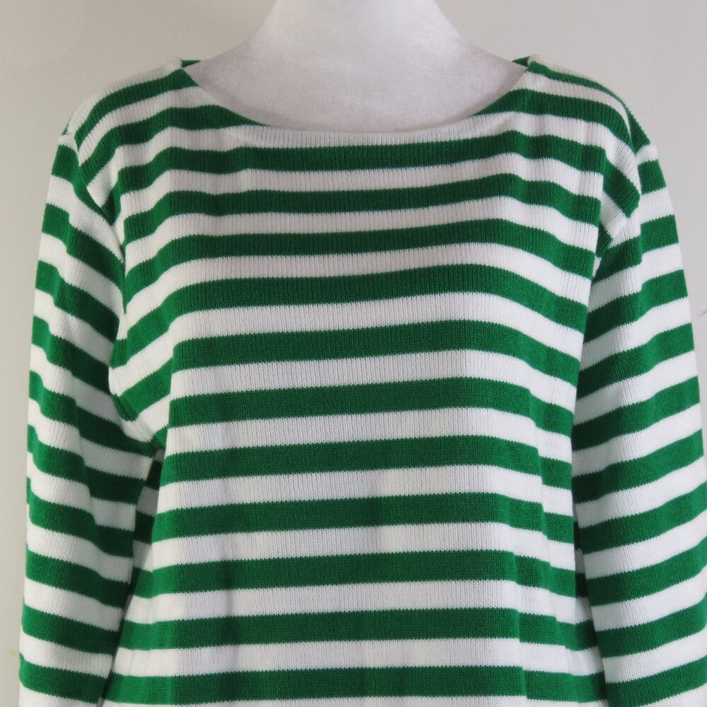 NWT A+ Simply the Best Striped Long-Sleeve Boat-Neck Pullover Sweater Size L